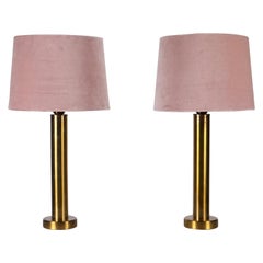 Pair of Brass Table Lamps by Kosta Belysning, Sweden, 1970s