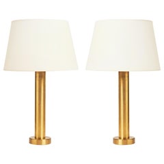 Pair of Brass Table Lamps by Kosta Elarmatur