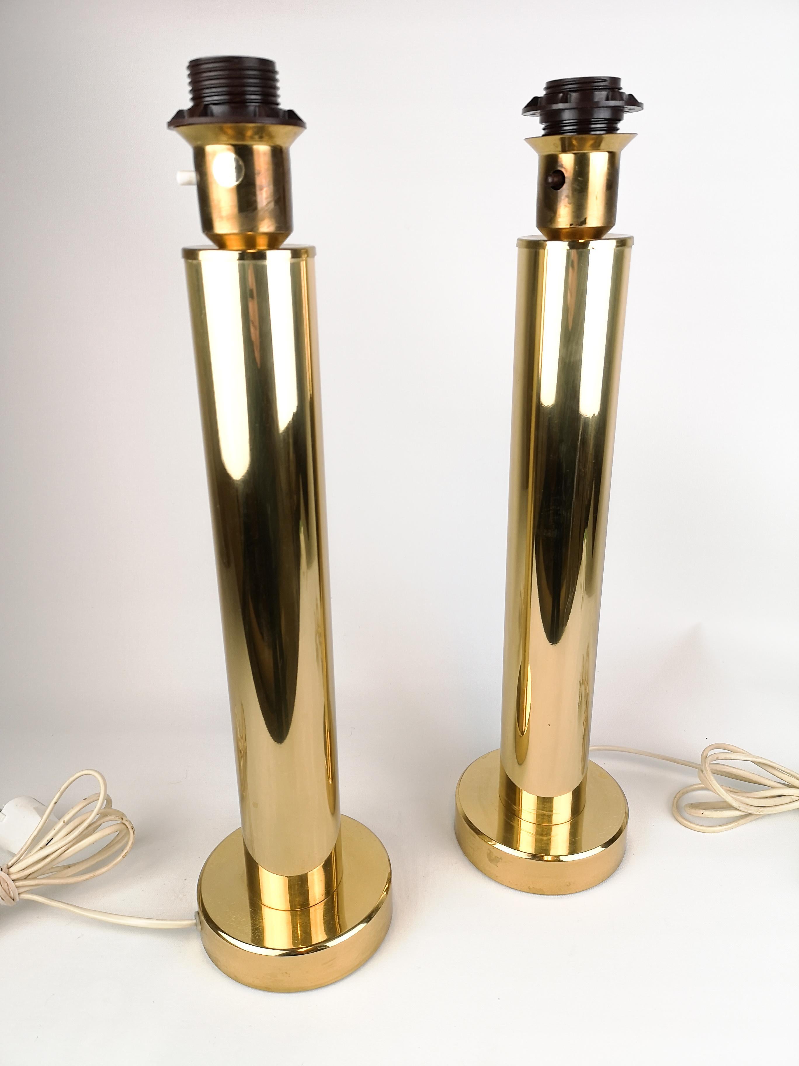 Scandinavian Modern Pair of Brass Table Lamps by Kosta Elarmatur, Sweden, 1960s