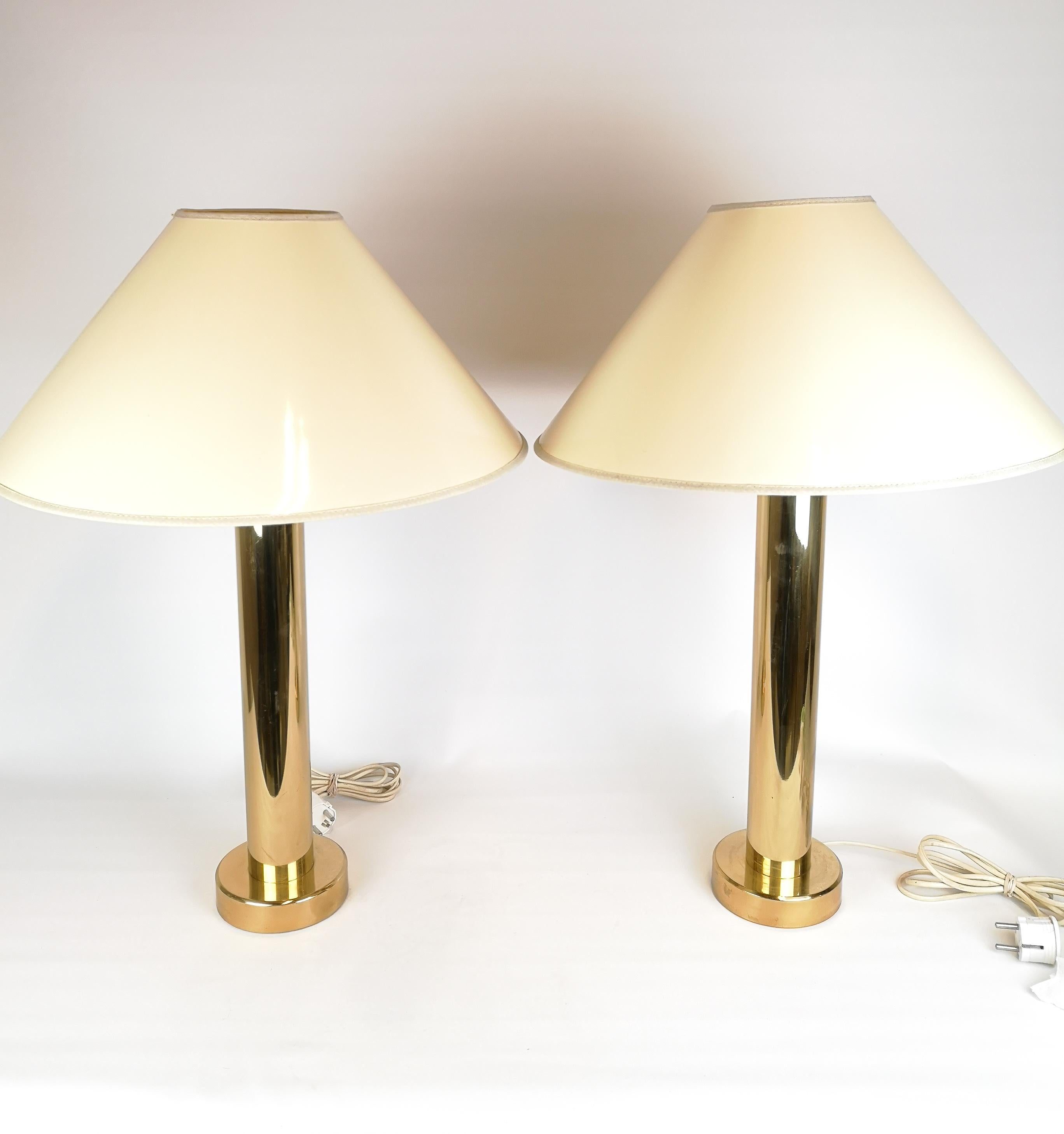 Pair of Brass Table Lamps by Kosta Elarmatur, Sweden, 1960s 1