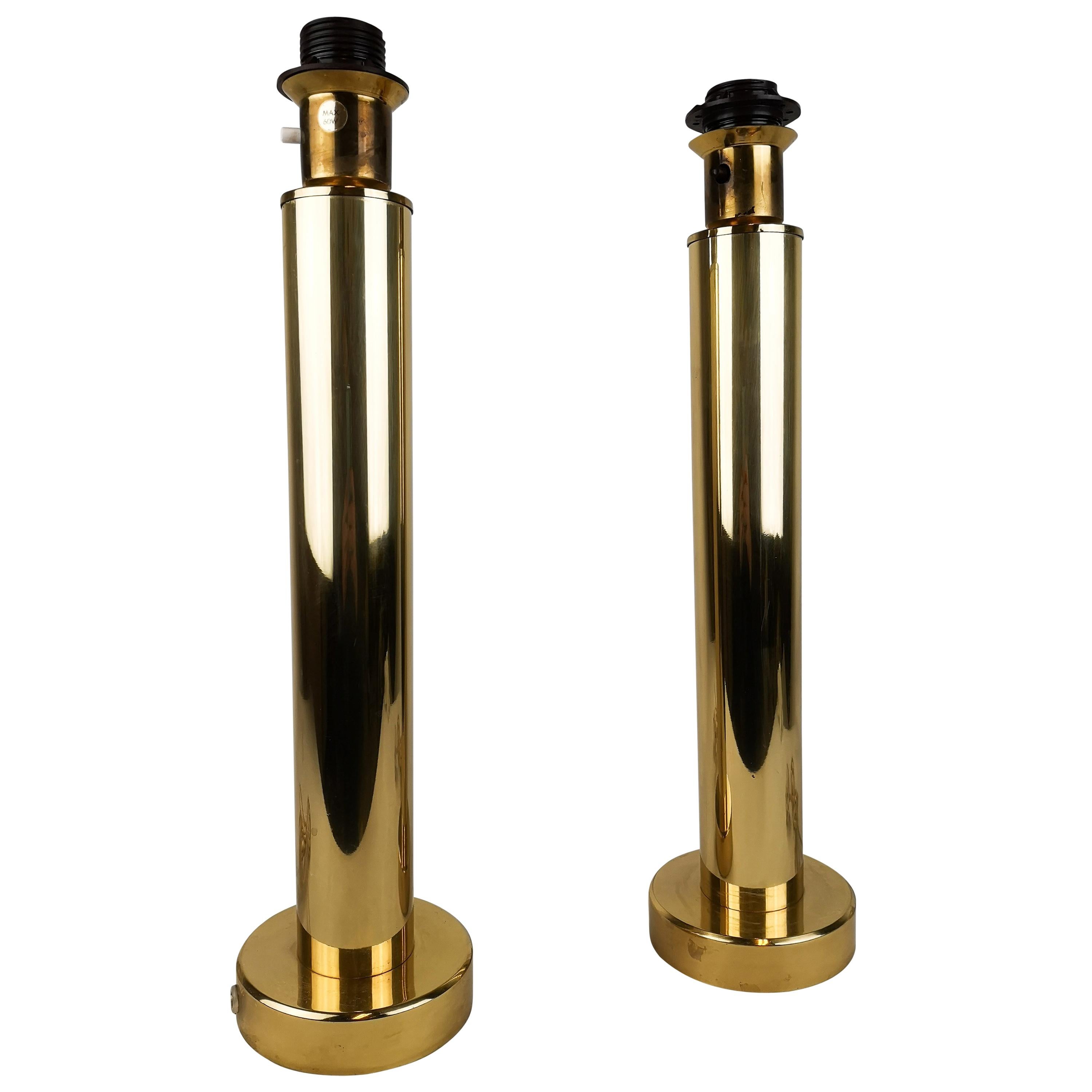 Pair of Brass Table Lamps by Kosta Elarmatur, Sweden, 1960s