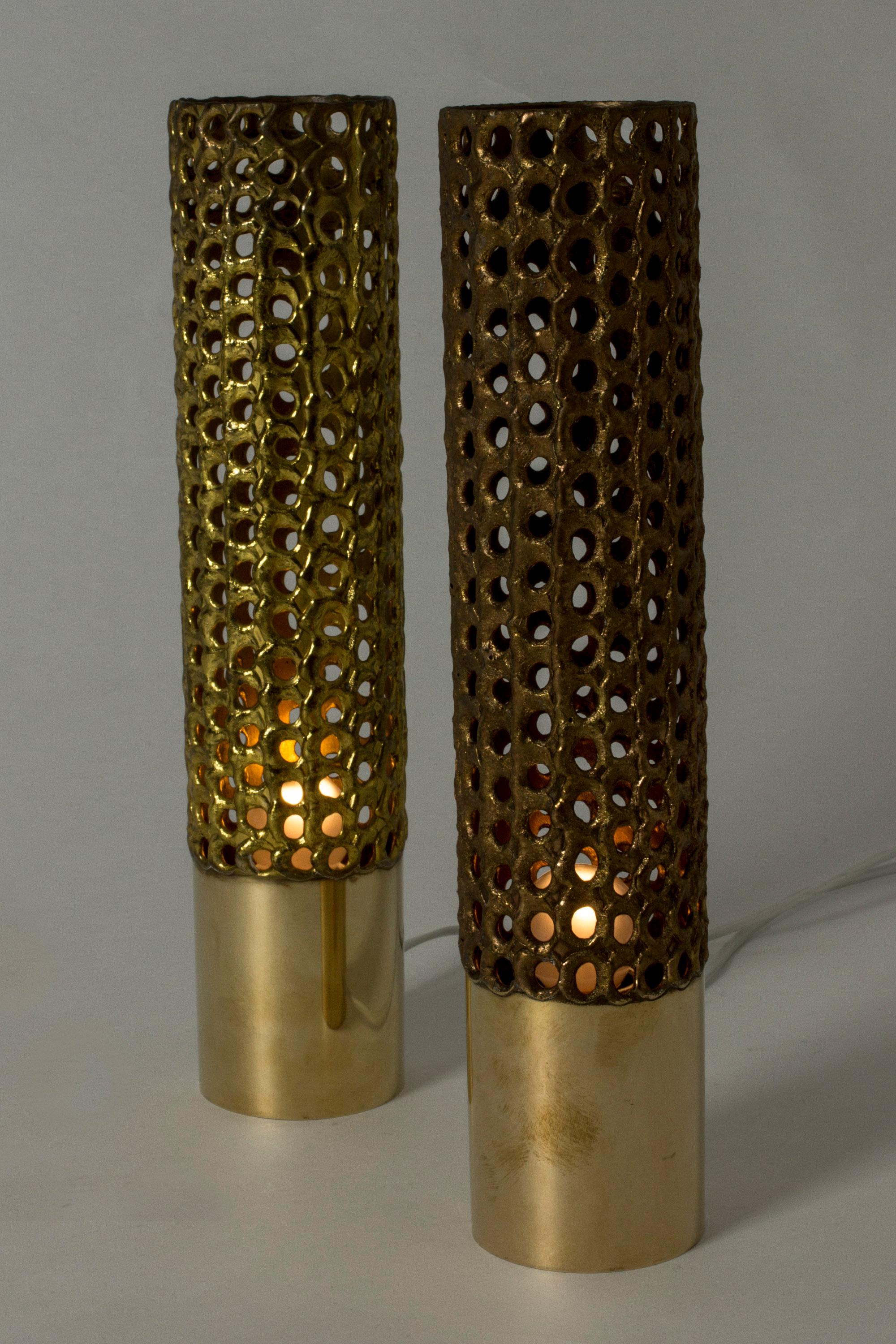 Pair of Brass Table Lamps by Pierre Forssell for Skultuna, Sweden 1