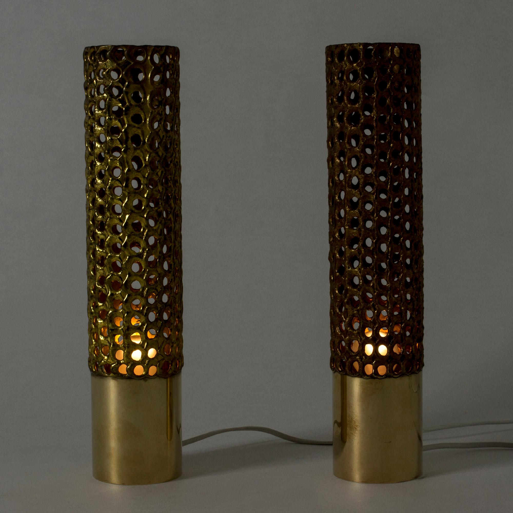 Pair of Brass Table Lamps by Pierre Forssell for Skultuna, Sweden 2