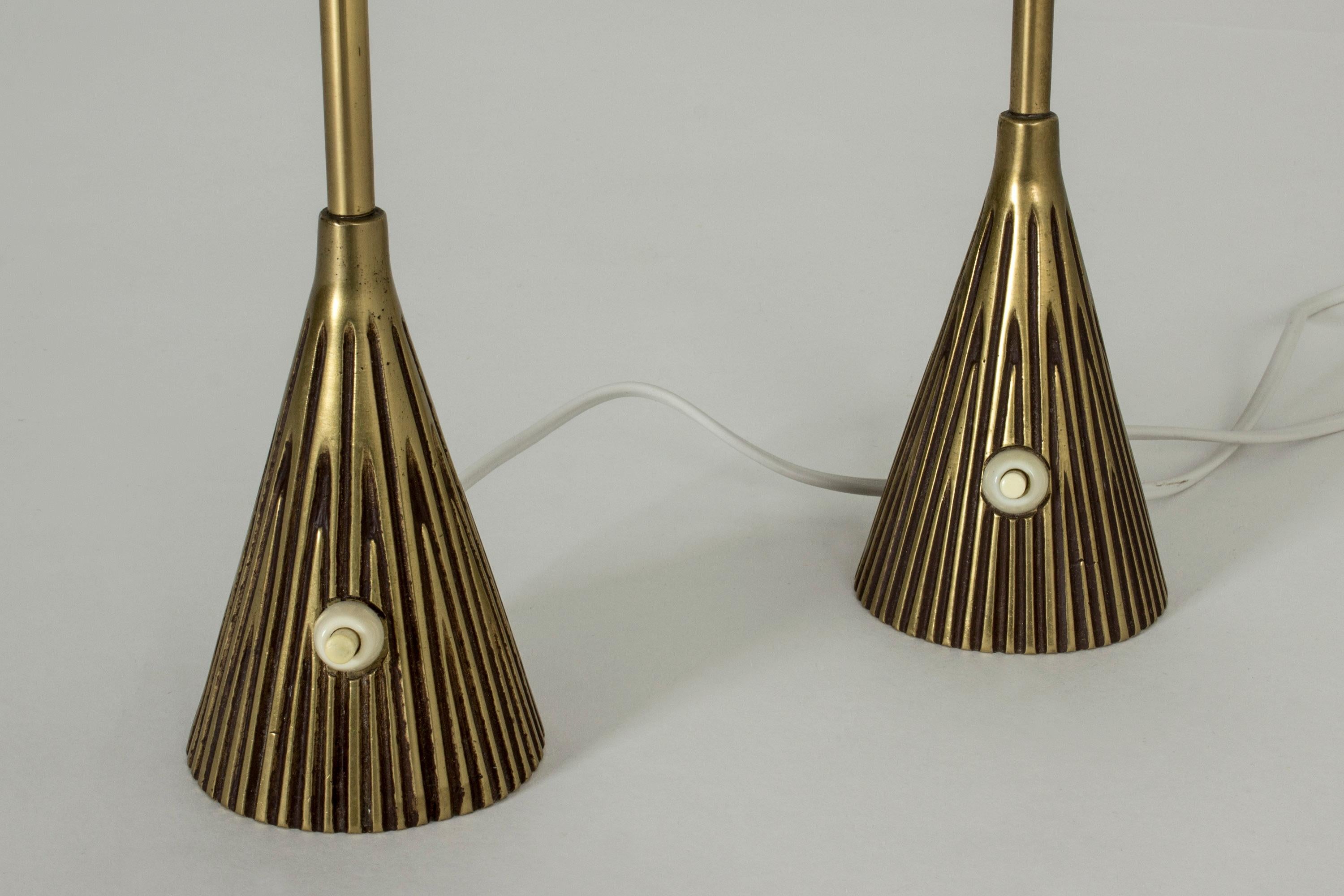 Scandinavian Modern Pair of Brass Table Lamps by Sonja Katrin for ASEA
