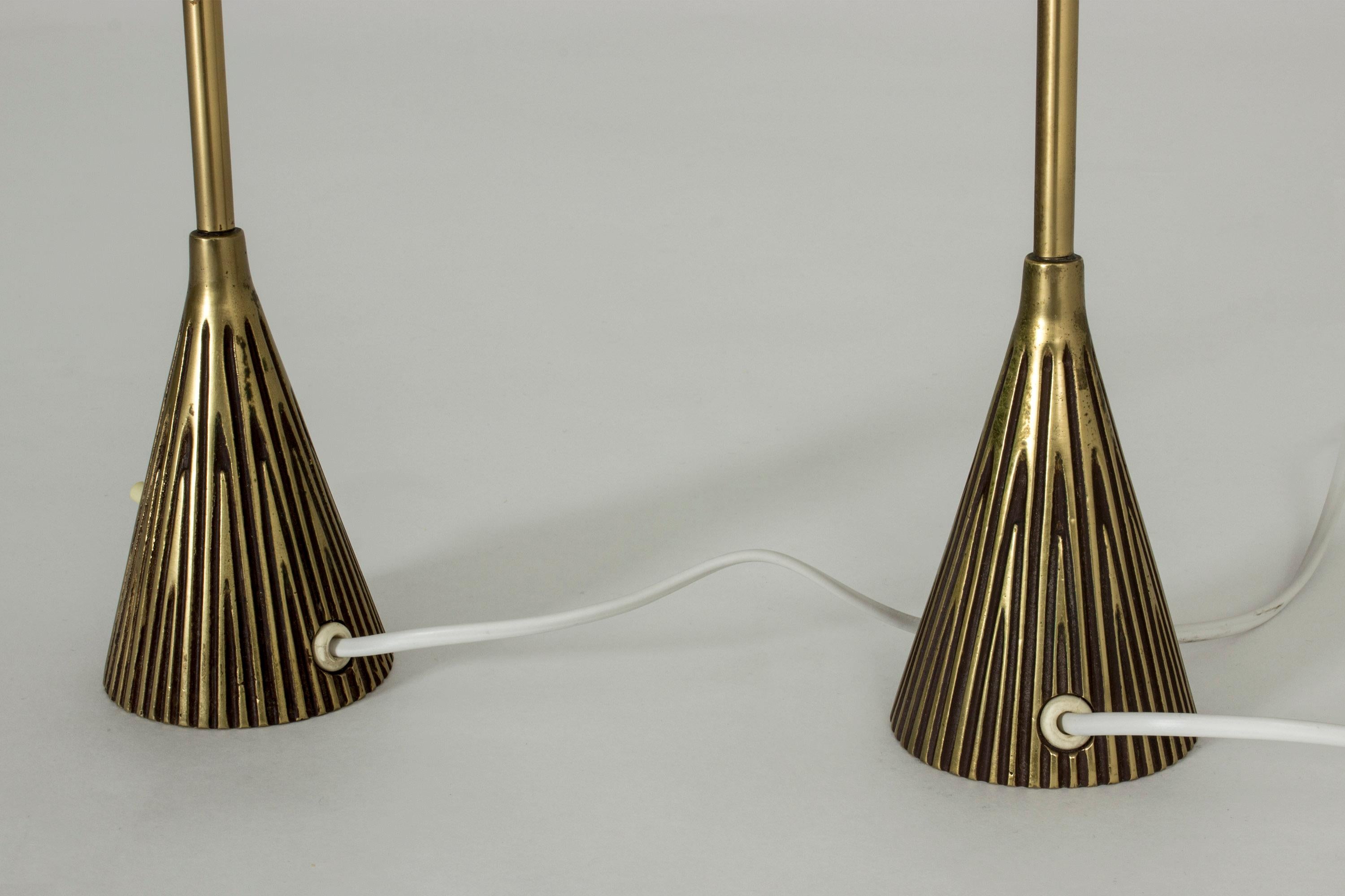 Swedish Pair of Brass Table Lamps by Sonja Katrin for ASEA