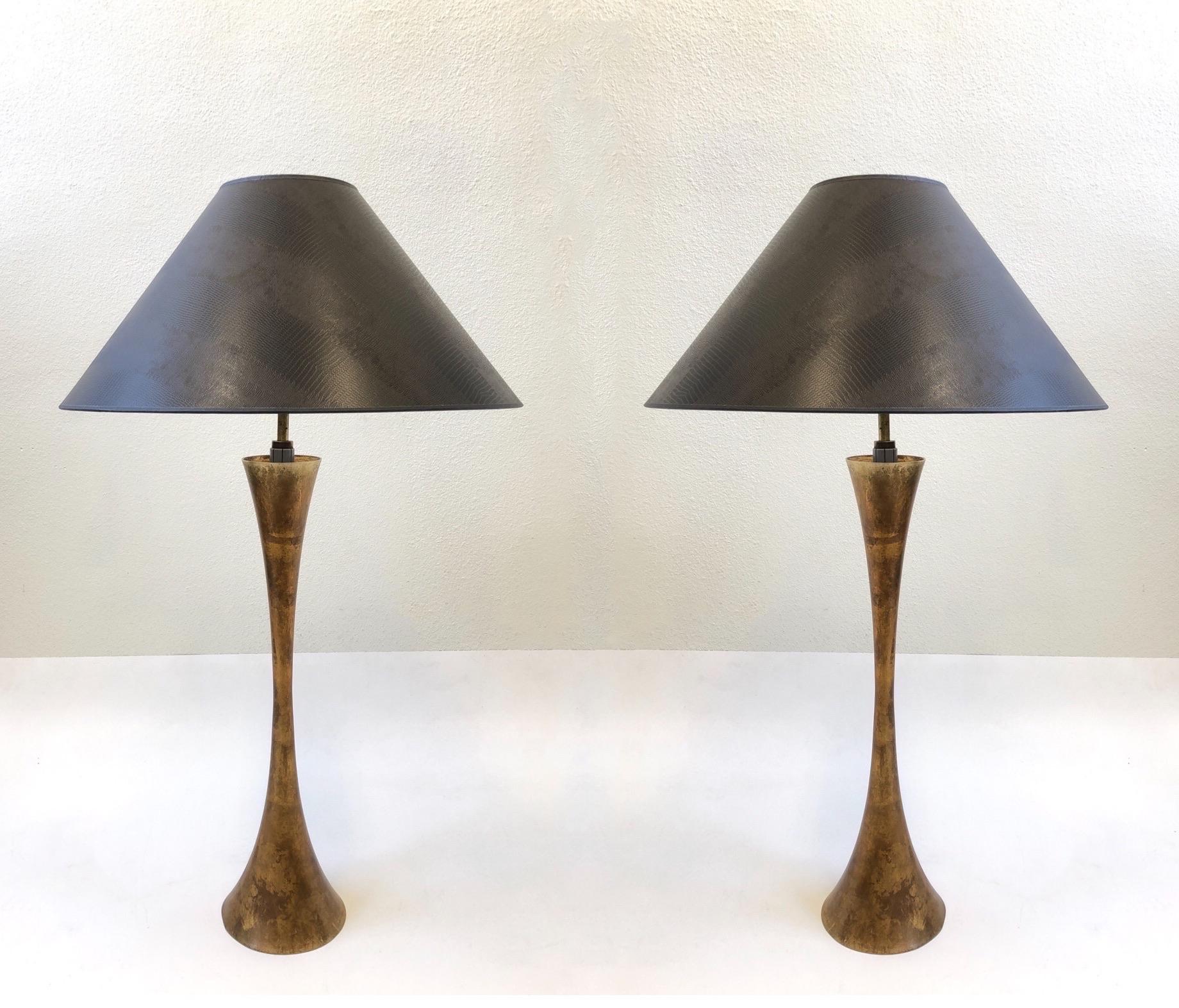 Pair of Brass Table Lamps by Stewart Ross James 5