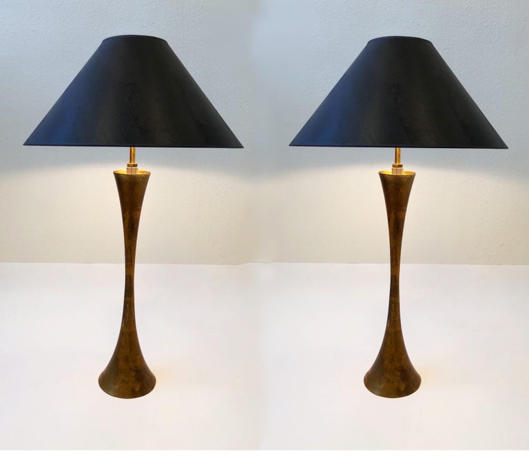 Pair of Brass Table Lamps by Stewart Ross James For Sale at 1stDibs