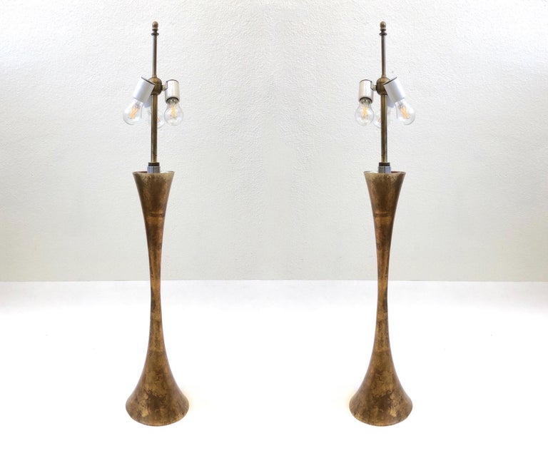 Pair of Brass Table Lamps by Stewart Ross James For Sale at 1stDibs