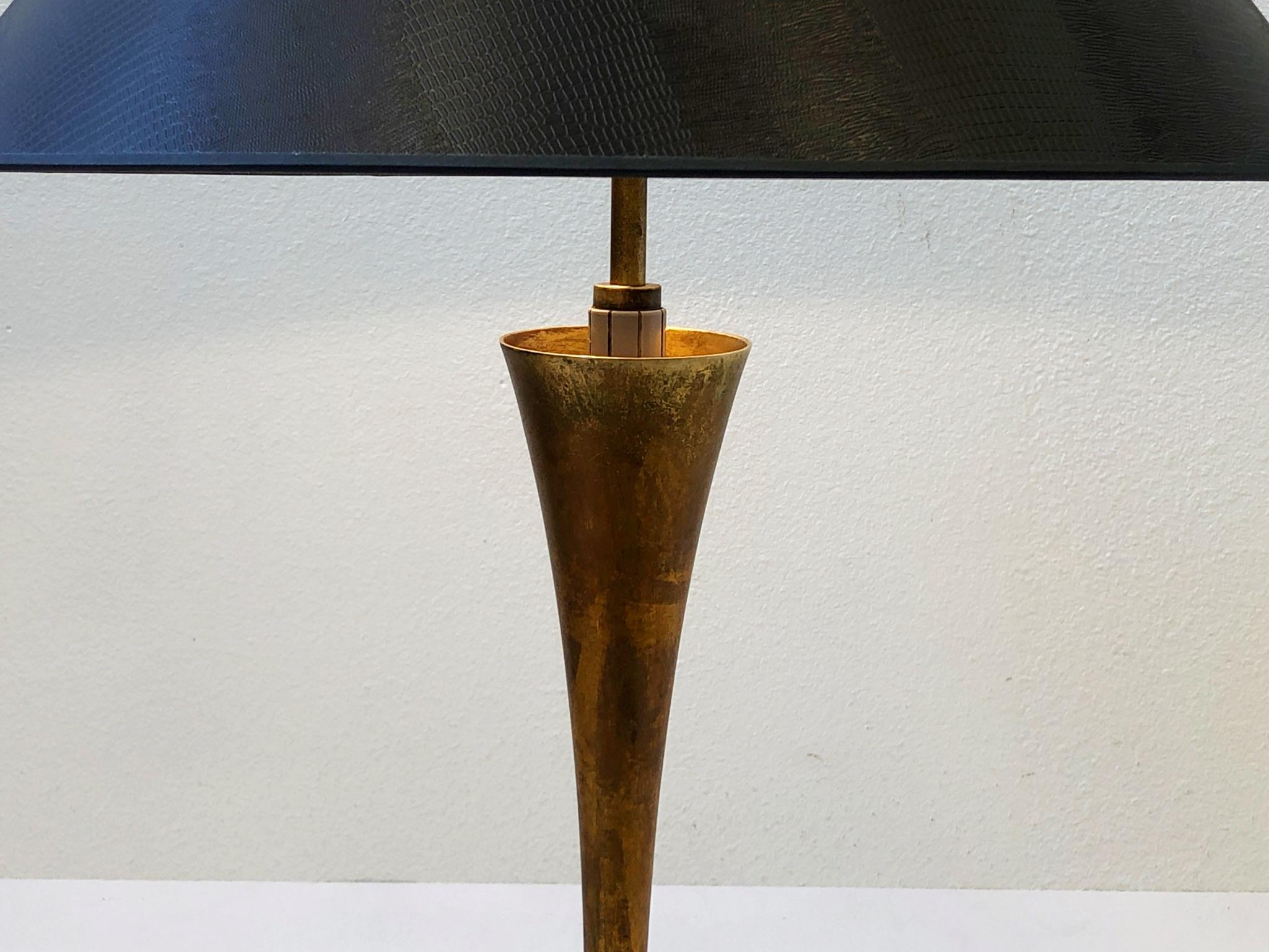 Mid-Century Modern Pair of Brass Table Lamps by Stewart Ross James