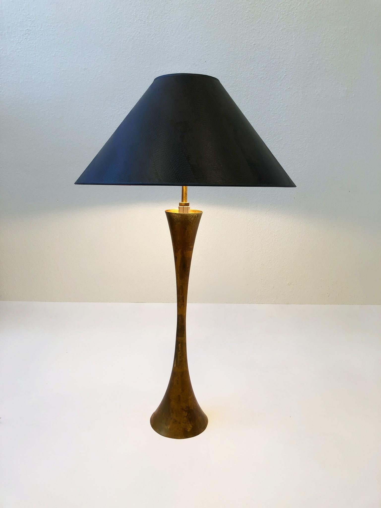Gilt Pair of Brass Table Lamps by Stewart Ross James