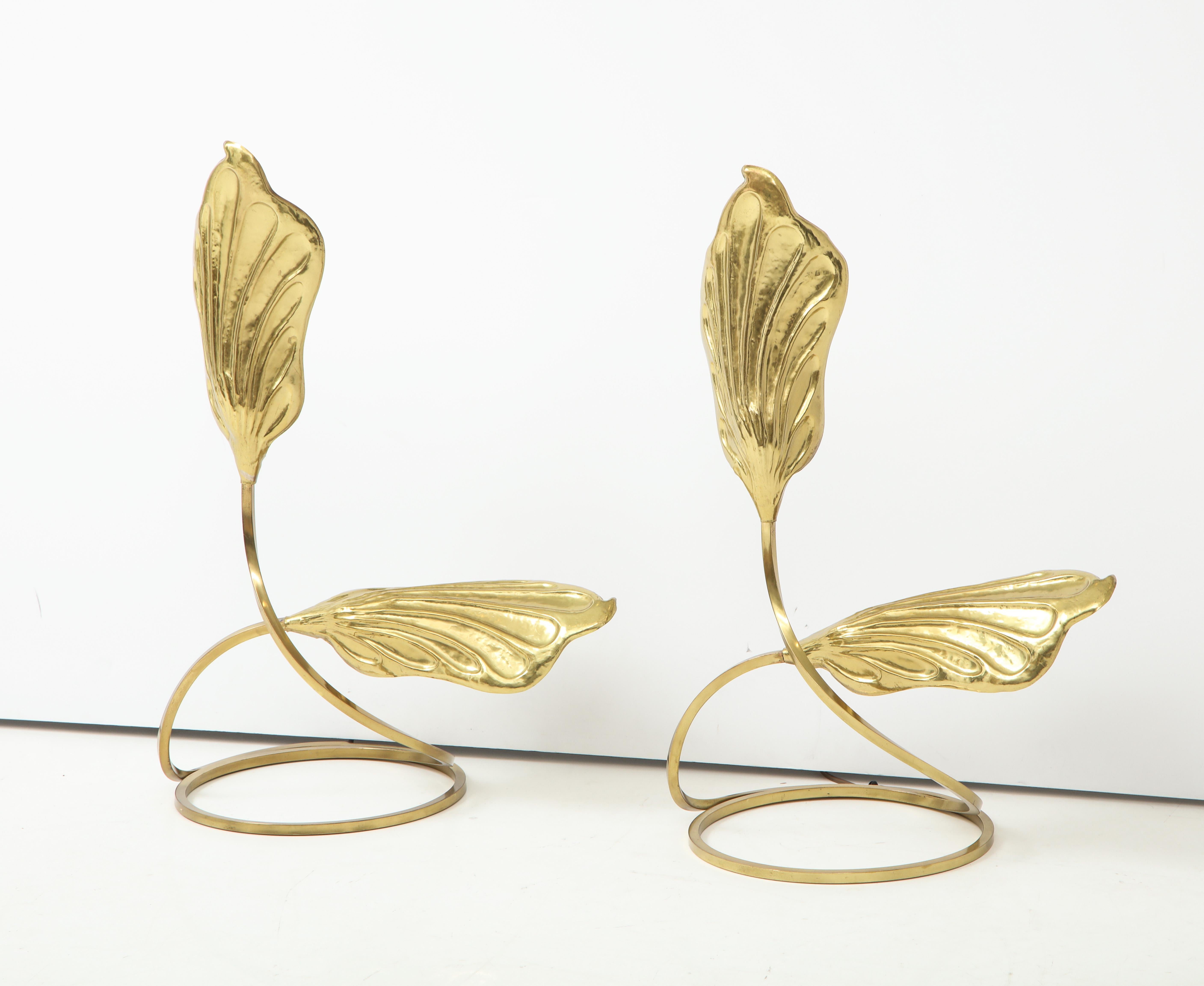 Pair of Brass Table Lamps by Tomasso Barbi 1