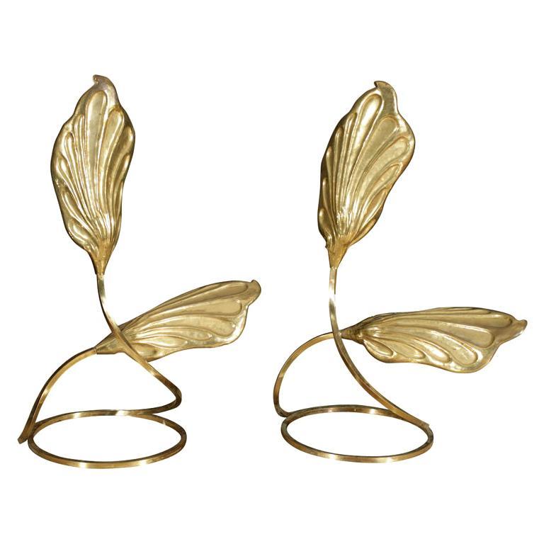 Pair of Brass Table Lamps by Tomasso Barbi