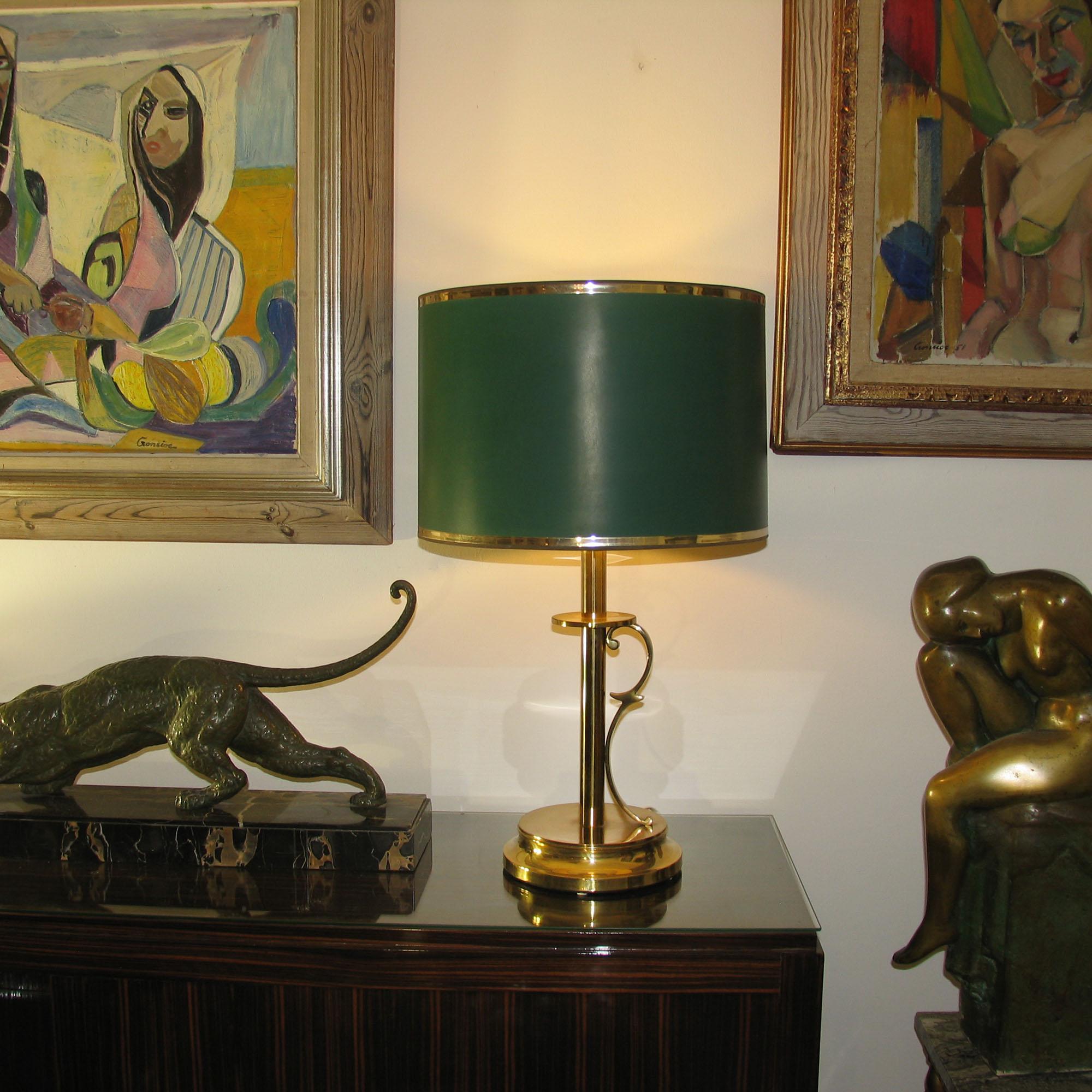 20th Century Pair of Brass Table Lamps by Tranas Stilarmatur, Mid-Century Modern Scandinavian For Sale