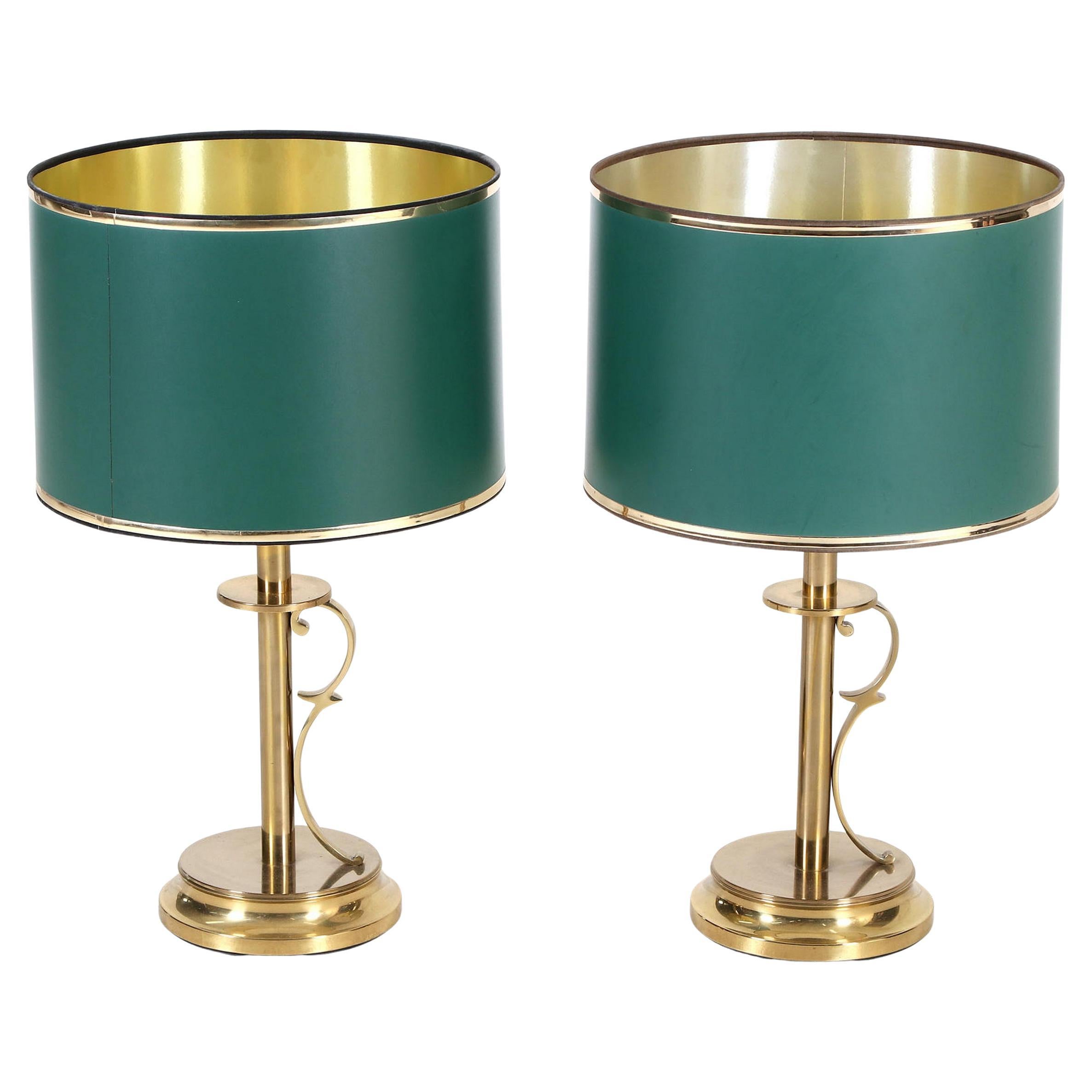 Paire de lampes de bureau en laiton de Tranas Stilarmatur, scandinave moderne du milieu du siècle dernier