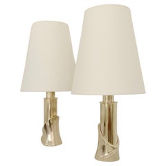 Pair of Brass Table Lamps, circa 1970, Italy