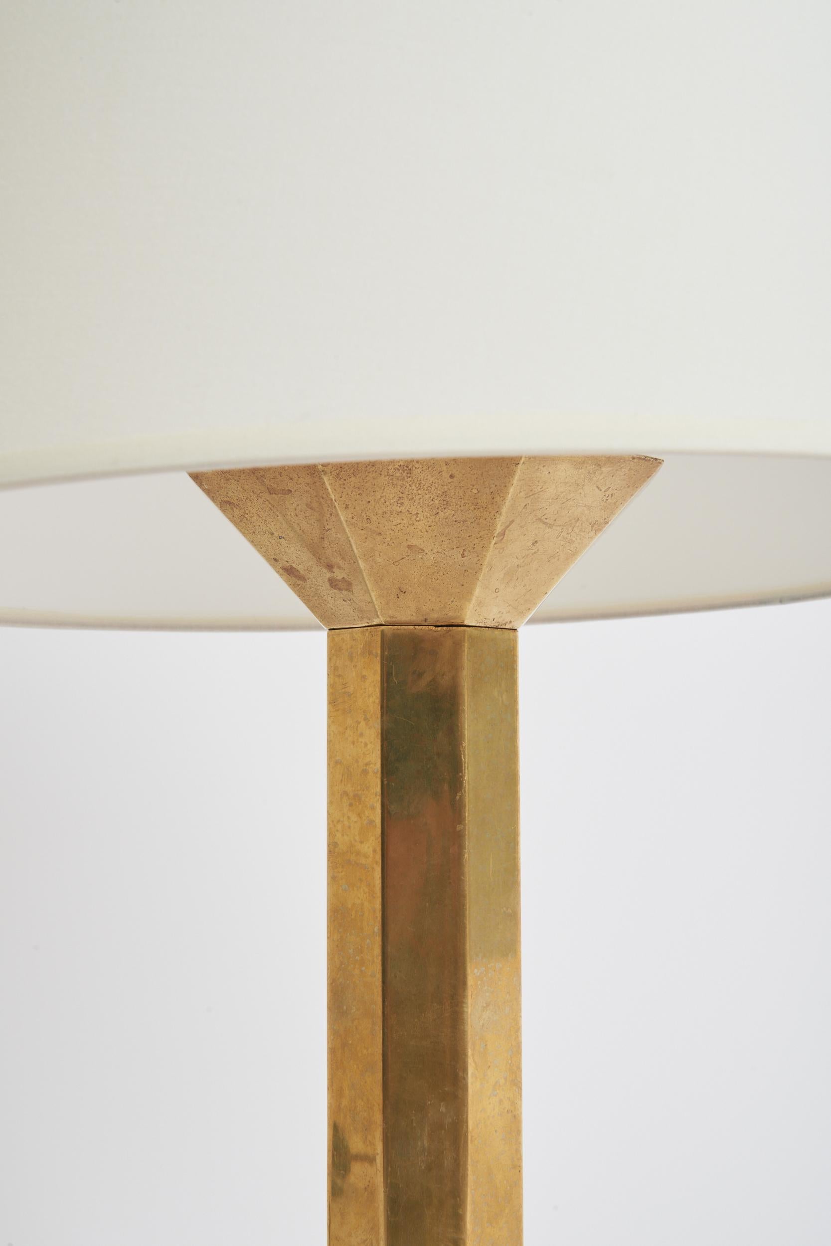 Mid-Century Modern Pair of Brass Table Lamps