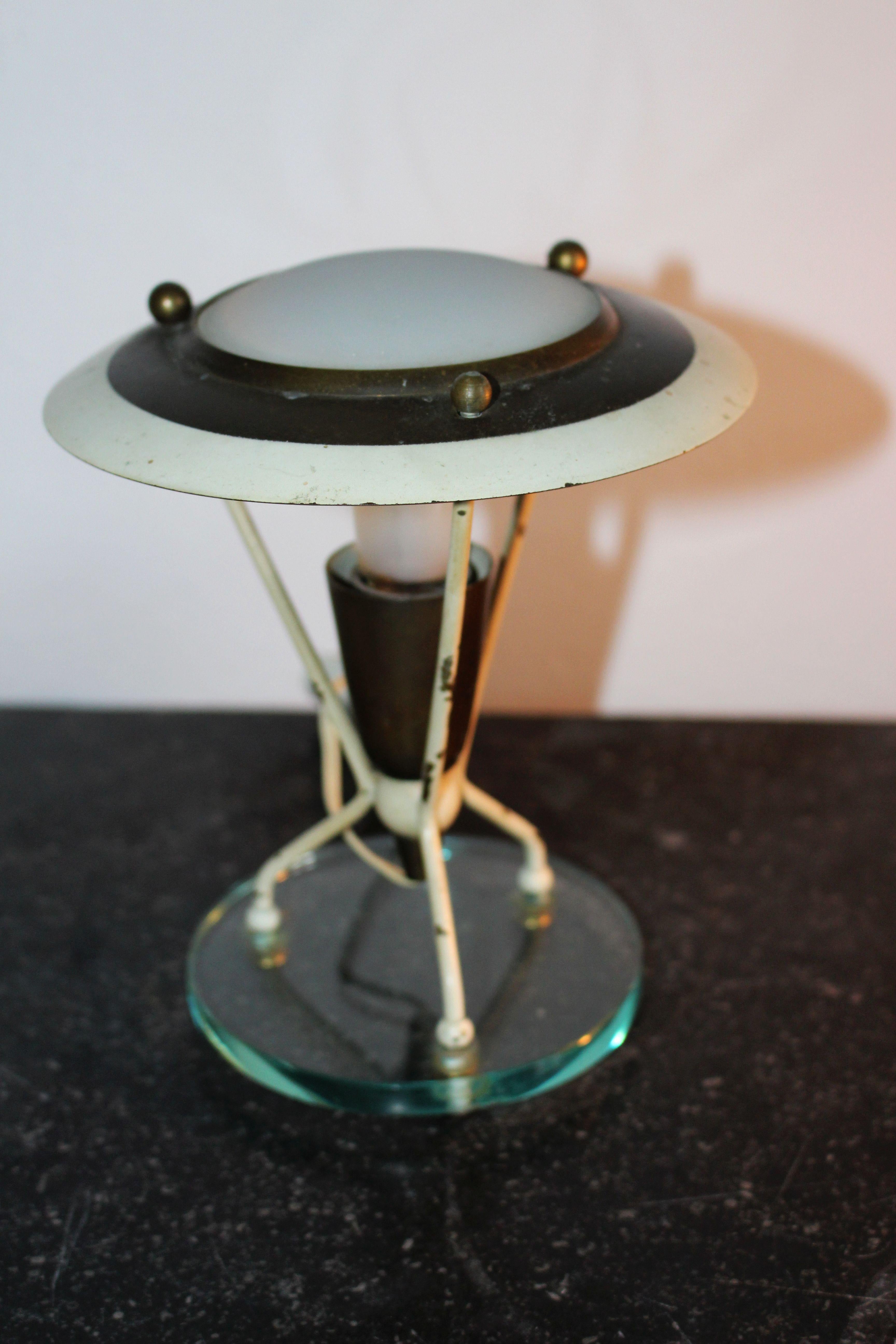 Art Deco Pair of Brass Table Lamps For Sale