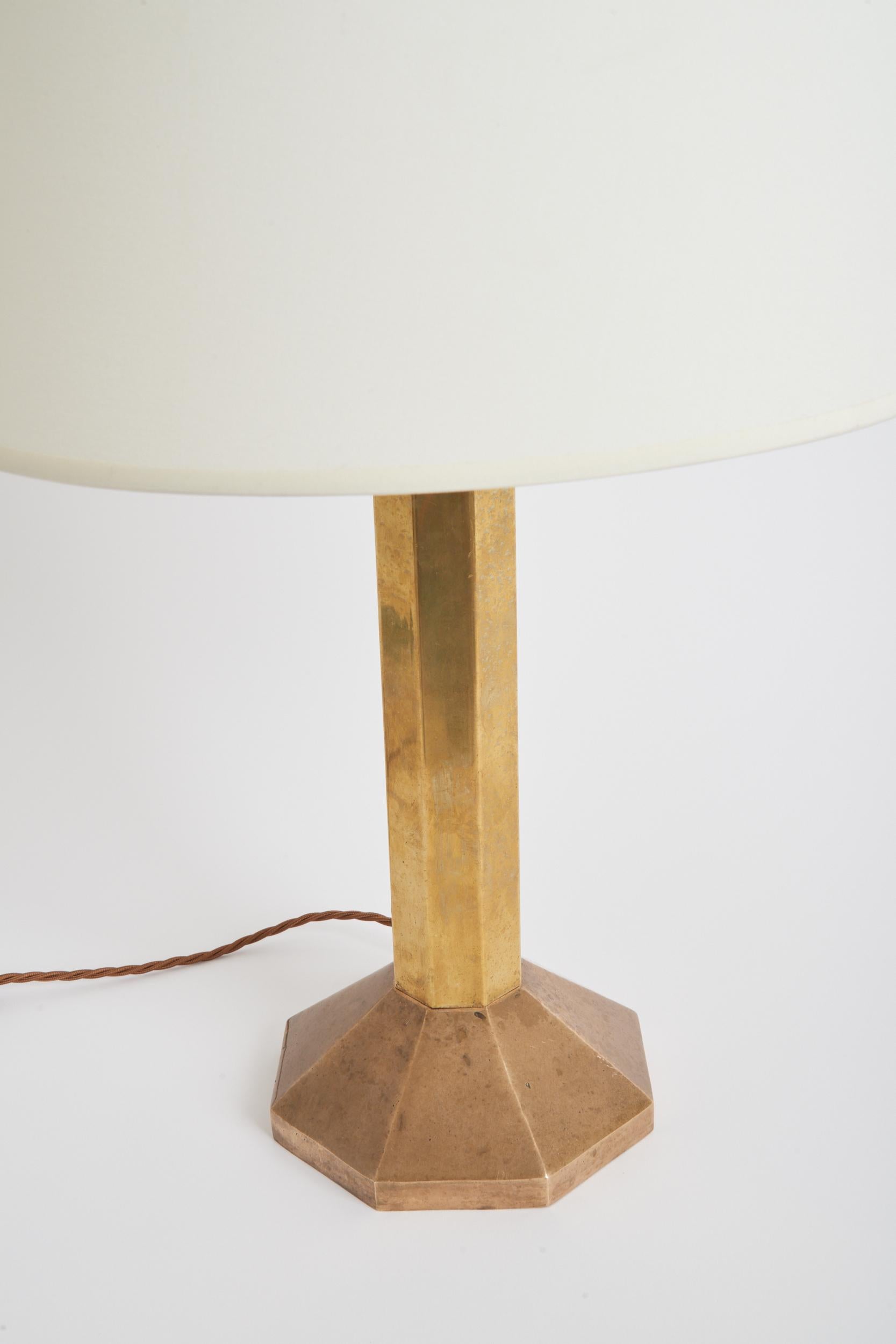Mid-20th Century Pair of Brass Table Lamps