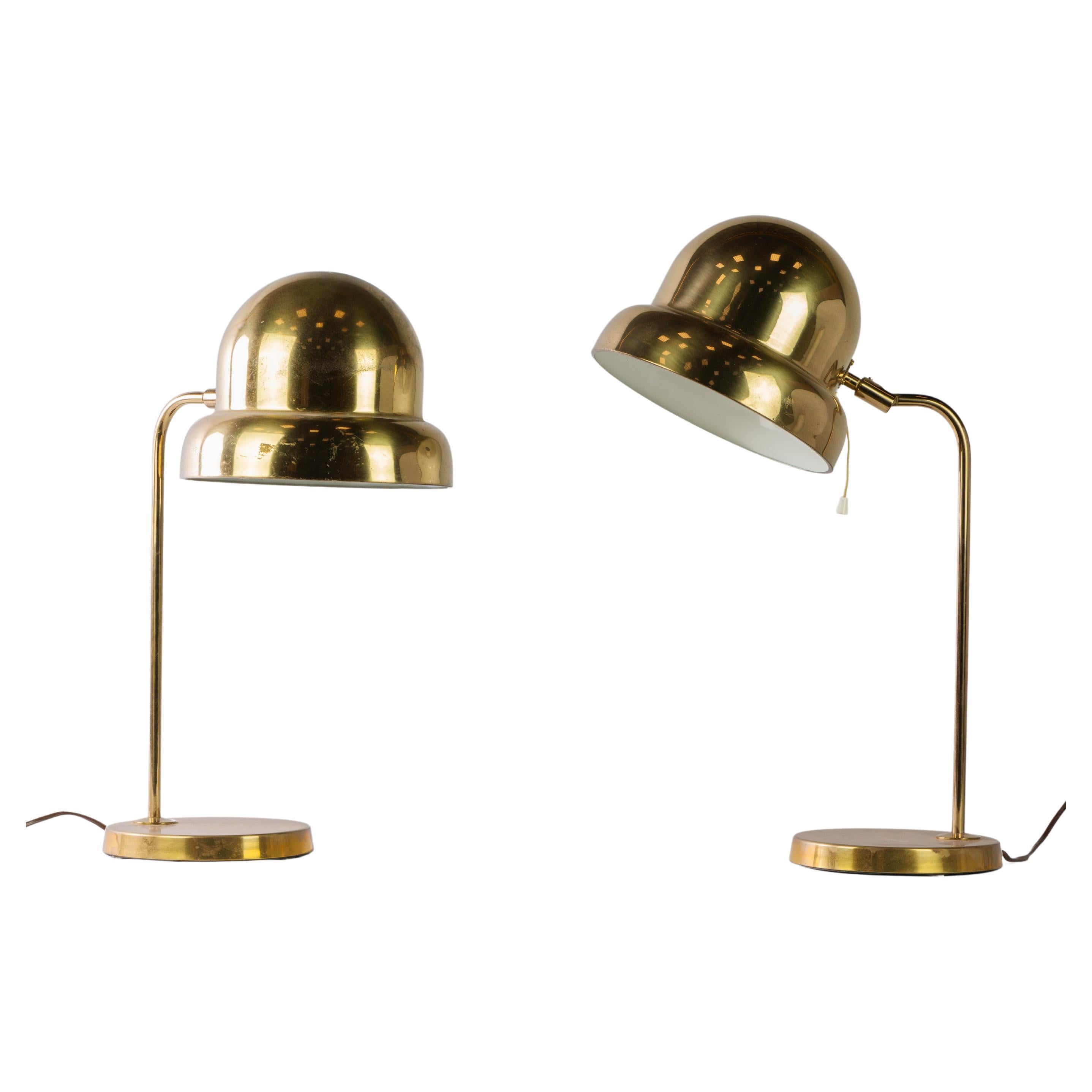 Pair of brass table lamps