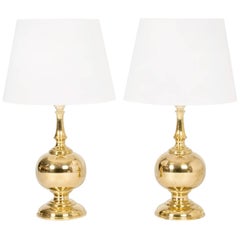 Pair of Brass Table Lamps from Atena Växjö