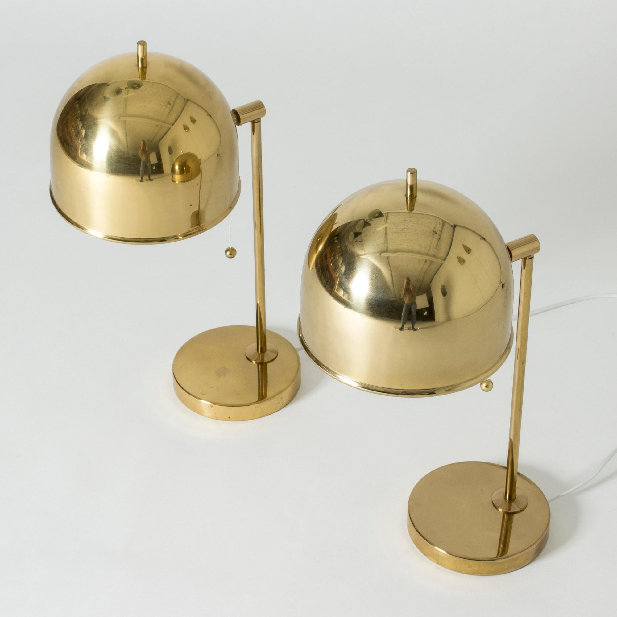 Scandinavian Modern Pair of Brass Table Lamps from Bergboms, Sweden, 1960s
