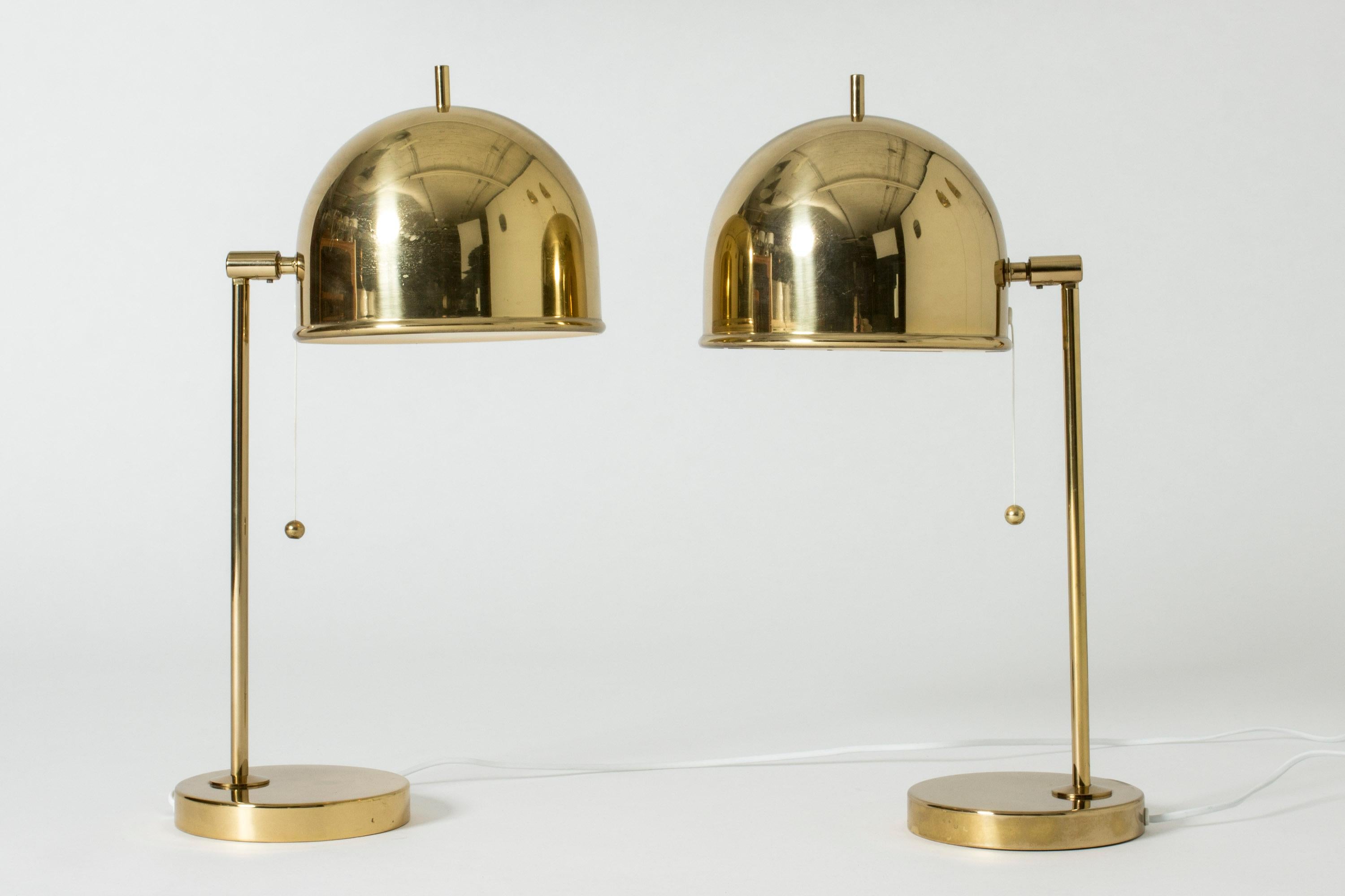 Pair of Brass Table Lamps from Bergboms, Sweden, 1960s In Good Condition In Stockholm, SE