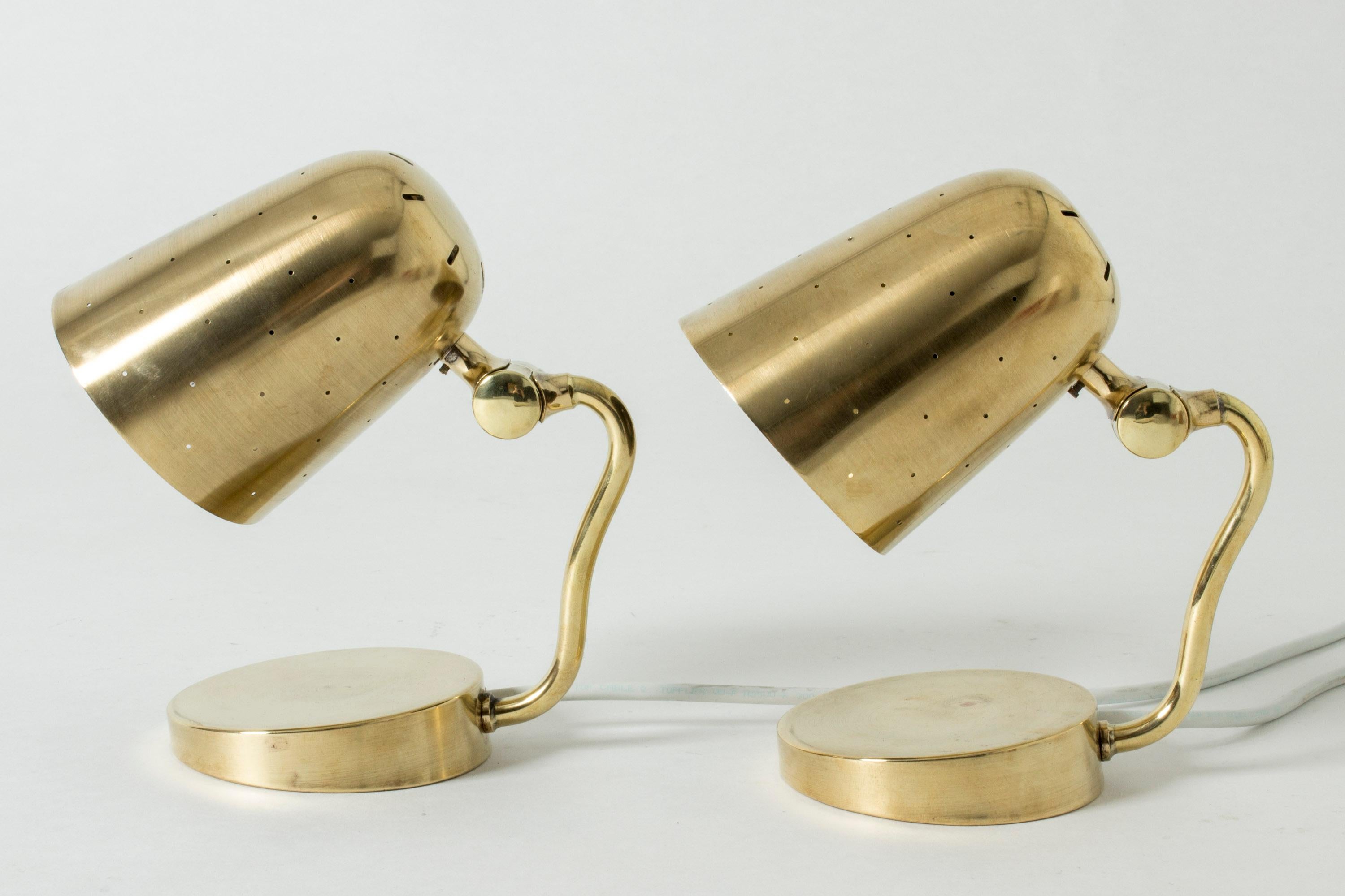 Pair of Brass Table Lamps from Boréns, Sweden, 1950s In Good Condition In Stockholm, SE