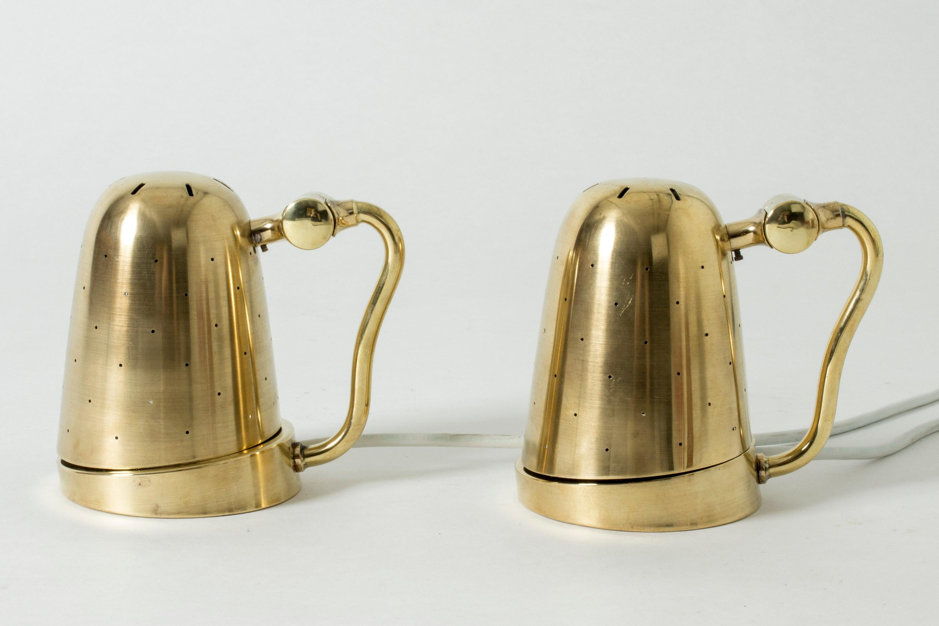 Mid-20th Century Pair of Brass Table Lamps from Boréns, Sweden, 1950s