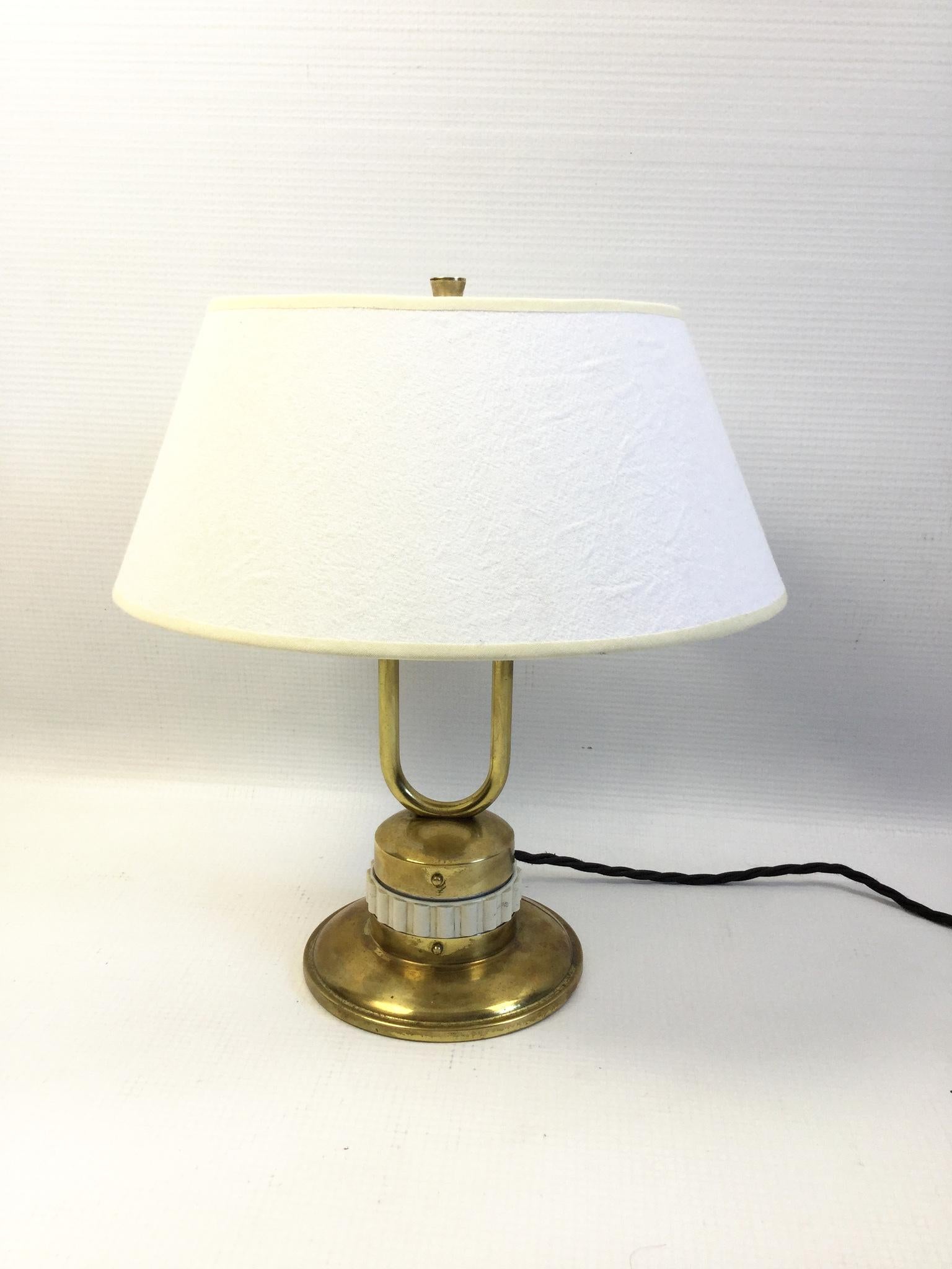 Pair of Brass Table Lamps for Maison Jumo Varilux France 1960s 1
