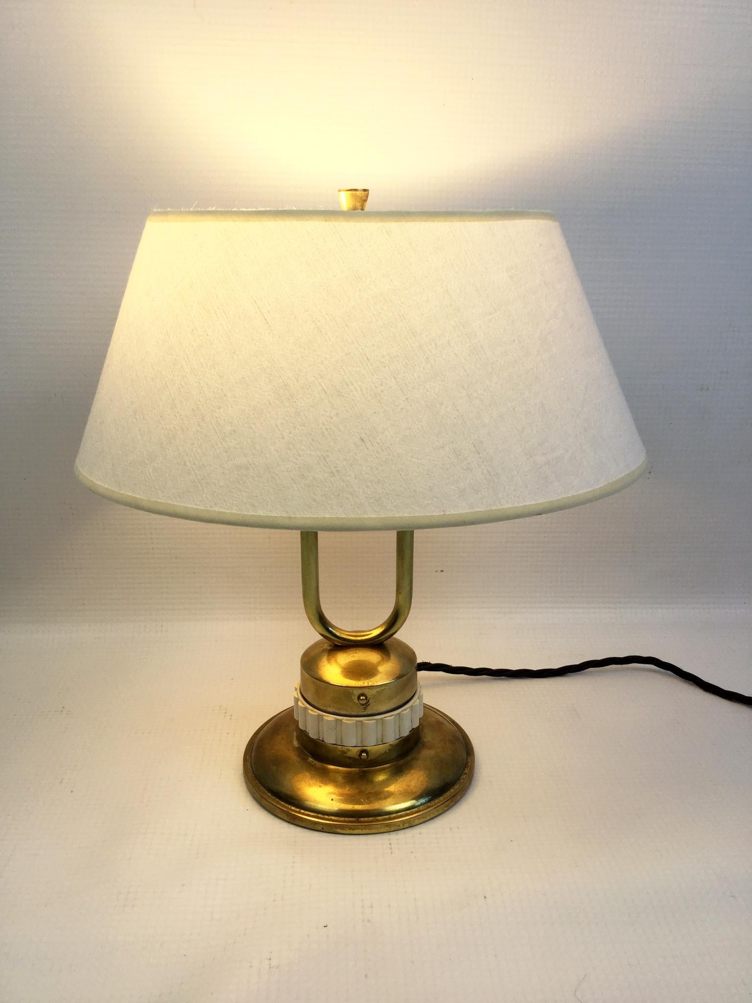 Pair of Brass Table Lamps for Maison Jumo Varilux France 1960s In Good Condition In London, GB