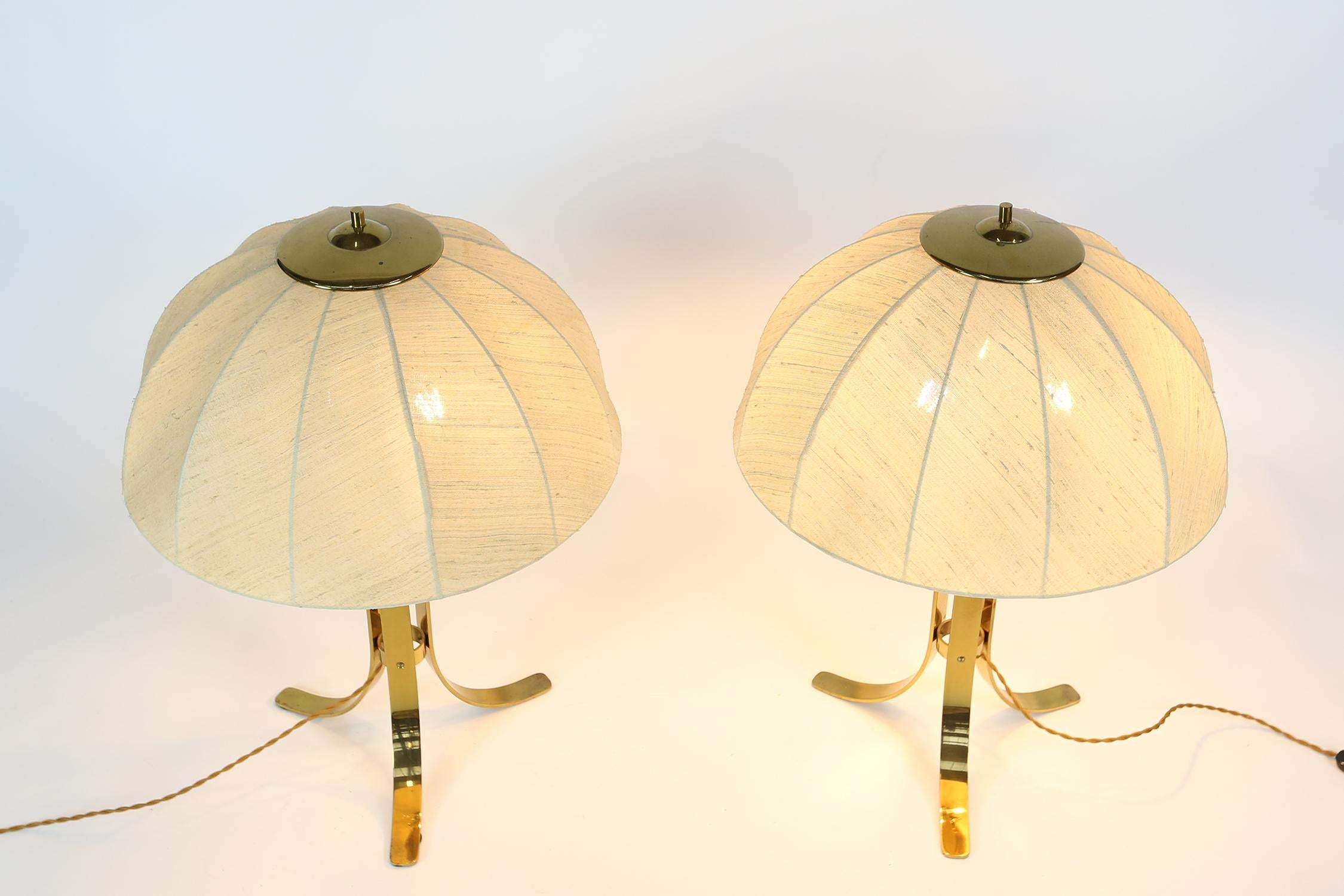 Mid-Century Modern Pair of Brass Table Lamps, Italy, 1960s For Sale
