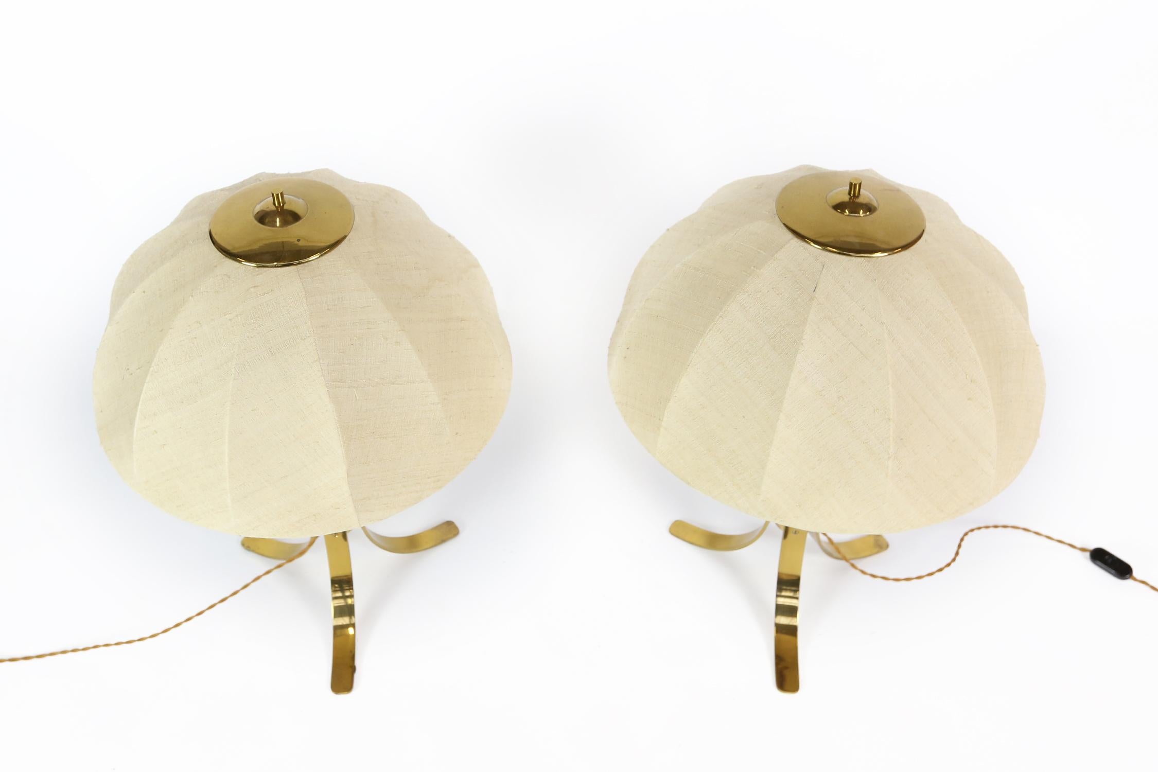 Italian Pair of Brass Table Lamps, Italy, 1960s For Sale