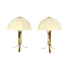Pair of Brass Table Lamps, Italy, 1960s