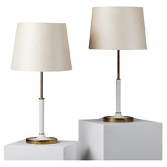 Retro Pair of brass table lamps model 2466 designed by Josef Frank for Svenskt Tenn 
