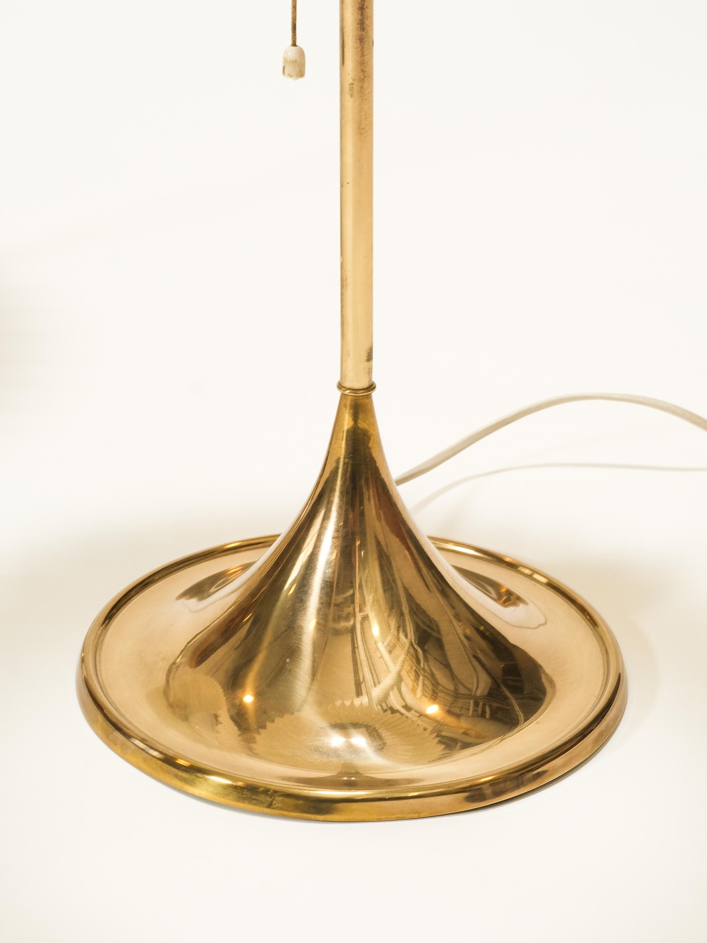 Metal Pair of Brass Table Lamps Model B-024 by Bergboms, Sweden, 1960s