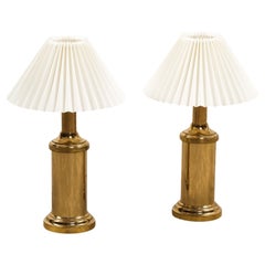 Pair of Brass Table Lamps Model B-50 by Bergboms, Sweden, 1950s
