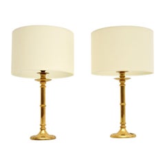 Pair of Brass Table Lamps Vintage, 1970’s