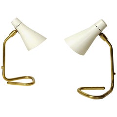 Pair of Brass Table Lamps "Vipere" by Giuseppe Ostuni for O-Luce, Italy, 1950s