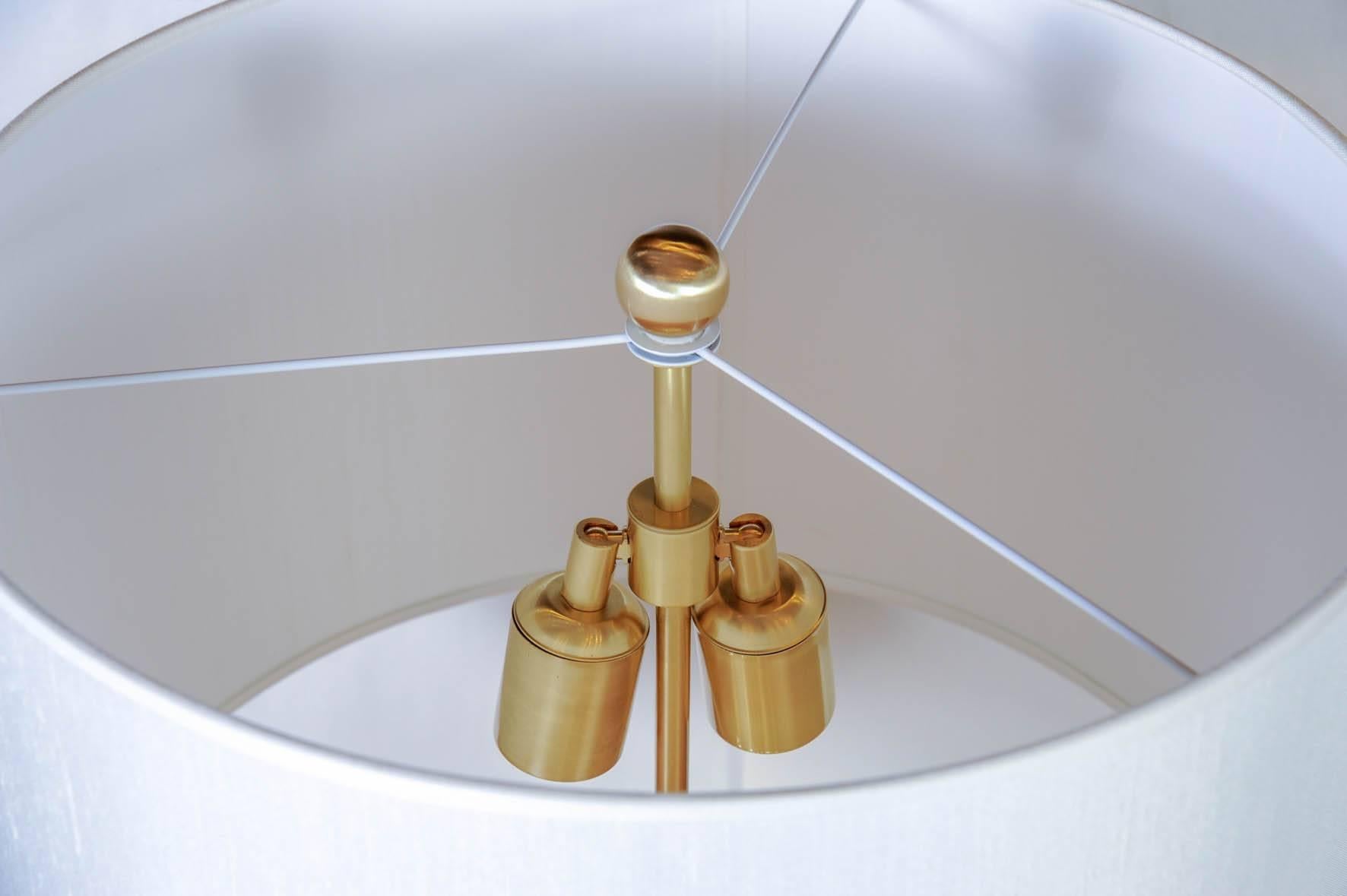 Modern Pair of Brass Table Lamps with Multiple Spheres