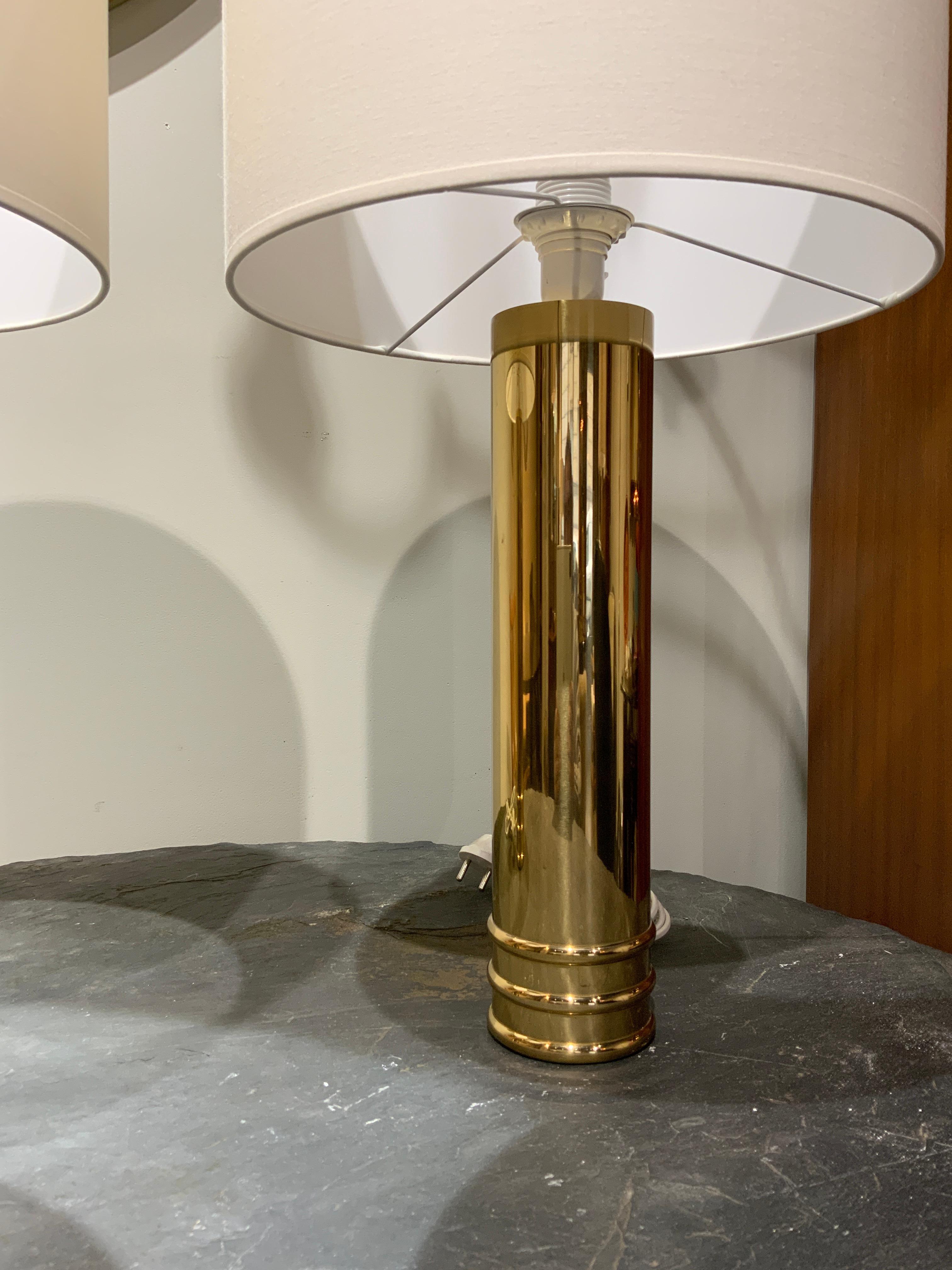 A very elegant pair of brass tables lamps by Bergboms Sweden circa 1970
High quality of brass - wonderfull vintage condition 