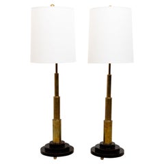 Pair of Brass Telescope Lamps