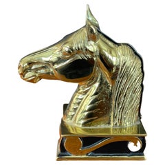 Pair of Brass "The Stallion" Horse Head Bookends by Virginia Metalcrafters