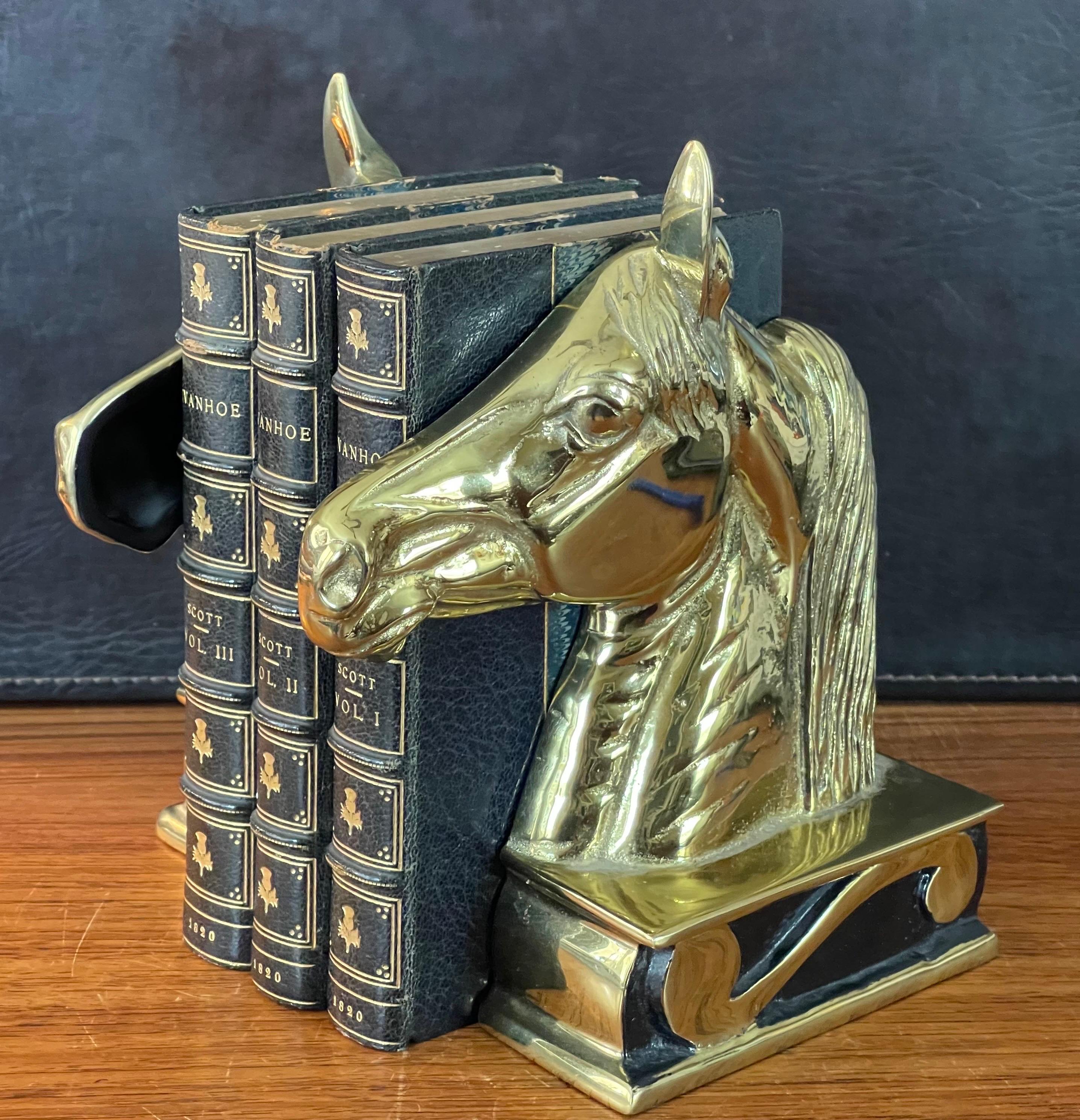brass horse head bookends