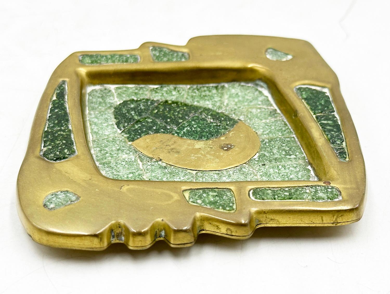 Pair of Brass & Tile Trays by Salvador Teran, Mexico 1960's For Sale 2
