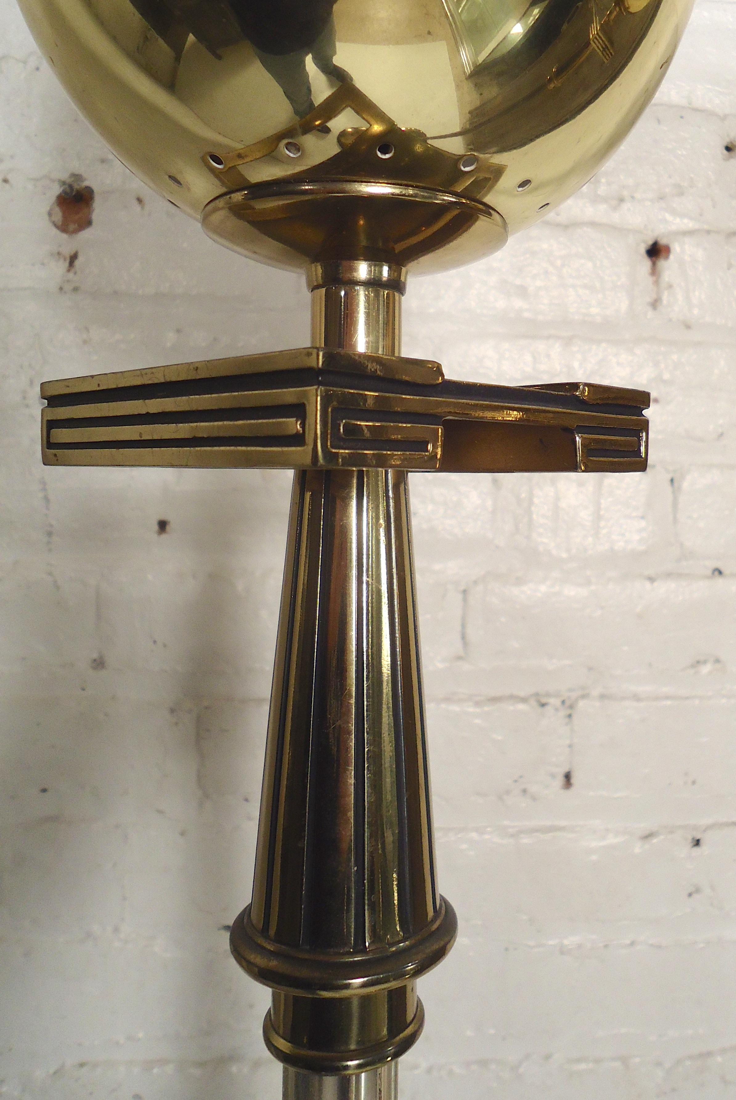 vintage brass torchiere floor lamp