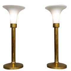 Vintage Pair of Brass "Touch" Lamps