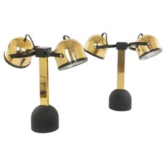 Pair of brass Trepiù table lamps by Gae Aulenti & Livio Castiglioni for Stilnovo