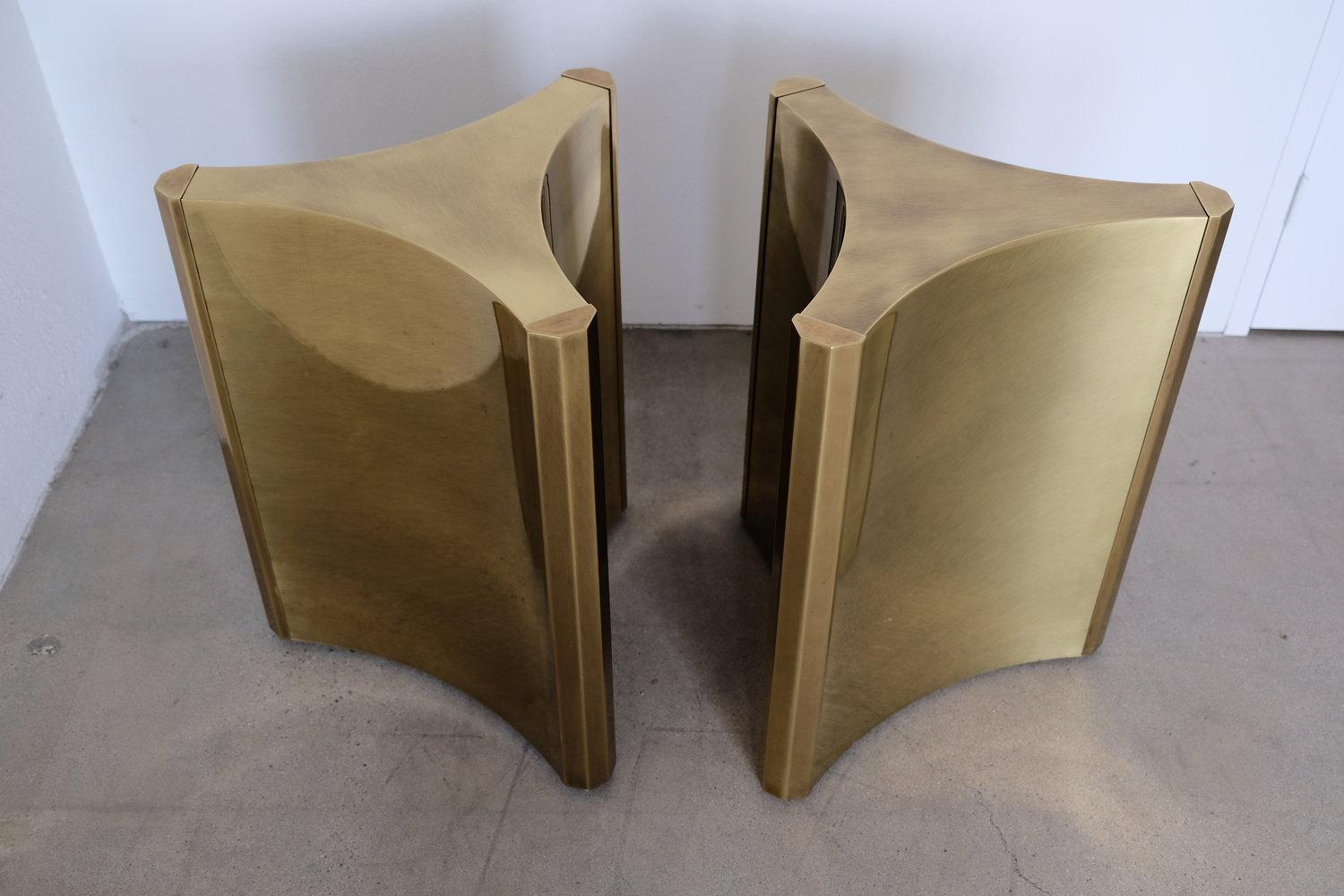 Pair of Brass 'Trilobi' Dining Table Bases by Mastercraft In Good Condition In Dallas, TX