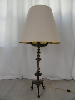 Pair of Brass Tripod Stand Lamps