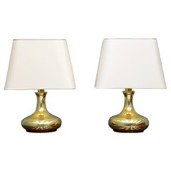 Pair of Brass Tulip Table Lamps, 1970s